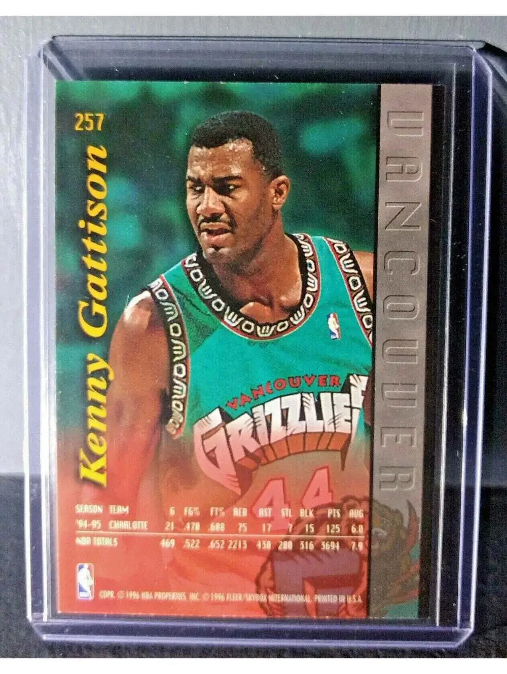 1995-96 Kenny Gattison Fleer Ultra #257 Grizzlies Expansion Team Basketball Card